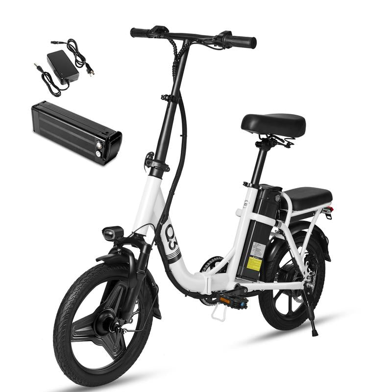 Q3 Folding Electric Bike for Adults, 500W Peak Motor with Max 30+Miles PAS Range & 20MPH Ebike, 48V 12Wh Battery Electric Bicycles Step-Thru Commuter E Bikes for Adults and Teens